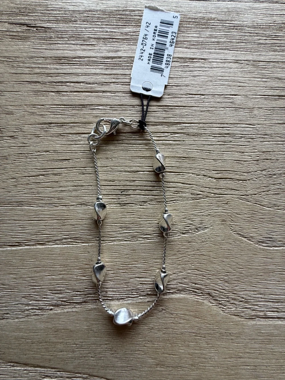 NWT Anne Klein Polished Silver-Tone Bracelet
